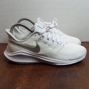 🆕Nike Air Zoom Vomero 14 - White Metallic Silver Sneakers wms sz 6.5 AH7858 102